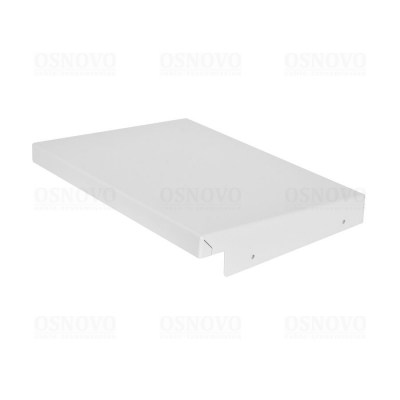 Защитный козырёк для уличных станций 400мм Обеспечивает дополнительную защиту зазора между корпусом и дверью шкафа от воды и образования наледи, а также защищает шкаф от воздействия прямых солнечных лучей. Материал: листовая оцинкованная сталь 1,5мм с по